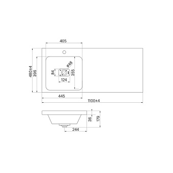 Раковина над стиральной машиной IDDIS Optima Home 480110Li28 110х48см