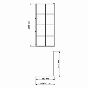 Перегородка для душа WASSERKRAFT Glan 66W39 200х90см стекло прозрачное