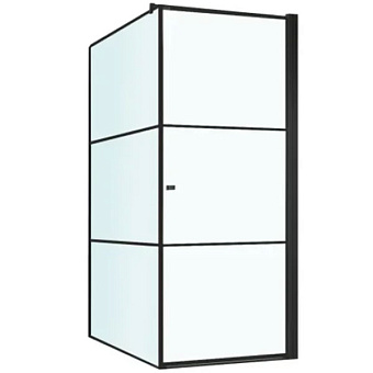 Угловое ограждение BERGES DARK 061020R 195х90см стекло прозрачное