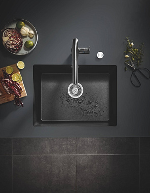 Мойка кухонная GROHE K700U 31655AP0 61х46см чёрный матовый
