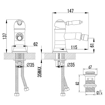 Смеситель для биде LEMARK Villa LM4808C хром