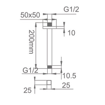 Держатель для верхнего душа RGW 07040080-01 ST008 хром