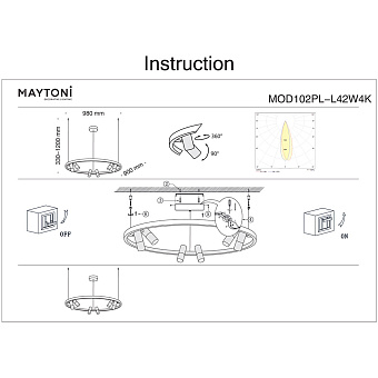 Светильник подвесной Maytoni Satellite MOD102PL-L42W4K 42Вт LED
