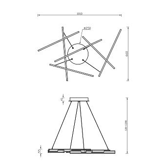 Светильник подвесной Maytoni Line MOD016PL-L75MG3K 75Вт LED