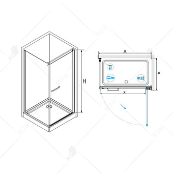 Угловое ограждение RGW Passage 04084889-011 PA-48 185х90см стекло прозрачное