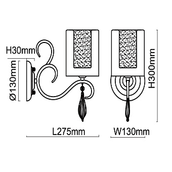 Бра MW-light Эллегия 303022601 40Вт E14