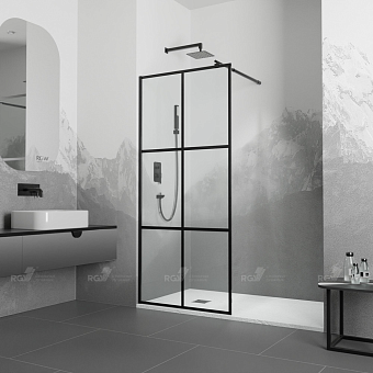 Угловое ограждение RGW Walk In WA-111B 195х80см стекло прозрачное