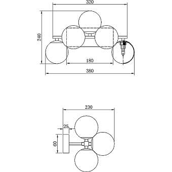 Бра Maytoni Dallas MOD547WL-05BS 140Вт G9