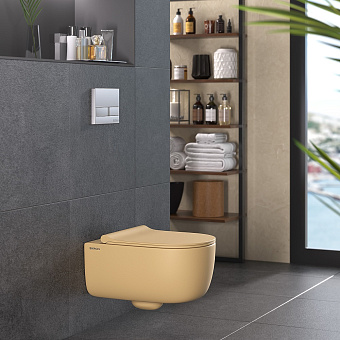 Унитаз подвесной BERGES EGO XL 083211 безободковый с микролифтом