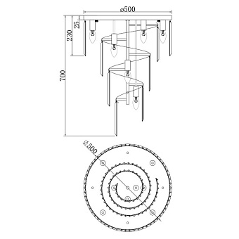 Светильник потолочный Maytoni LOUIS RC007CL-08CH 60Вт E14