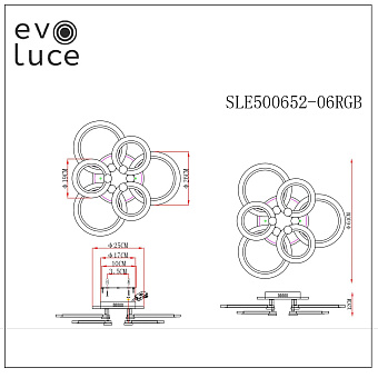 Светильник потолочный Evoluce CERINA SLE500652-06RGB 108Вт LED