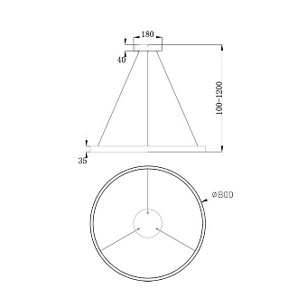 Светильник подвесной Maytoni Rim MOD058PL-L32W4K 37Вт LED