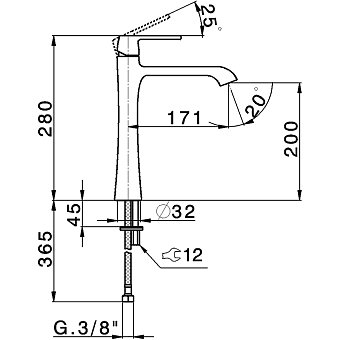 Смеситель для раковины Cisal Cherie CH0035446T хром