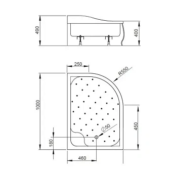 Душевой поддон RADAWAY Korfu 4E81400-03L 100х80см