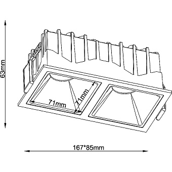 Светильник точечный встраиваемый Maytoni Alfa LED DL043-02-15W4K-SQ-W 30Вт LED