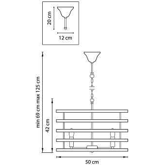 Люстра подвесная Lightstar Epsilon 735050 200Вт 5 лампочек E14
