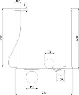 Светильник подвесной Eurosvet Salut 50382/3 75Вт G9