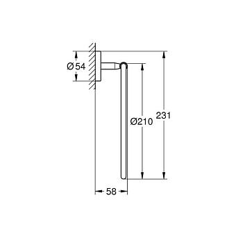 Полотенцедержатель GROHE BauCosmopolitan 40460001 хром 21см