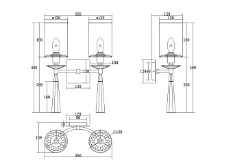Бра Maytoni Bianco MOD224WL-02BS 120Вт E14