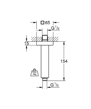 Держатель для верхнего душа GROHE 27711000 хром
