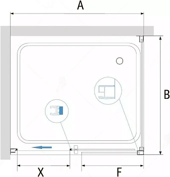 Угловое ограждение RGW Passage 35087660-11 PA-76 195х100см стекло прозрачное