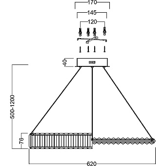 Светильник подвесной Maytoni Krone P097PL-L36G4K 36Вт LED