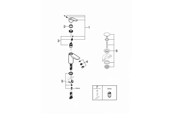 Смеситель для раковины GROHE Eurosmart 32467003 хром