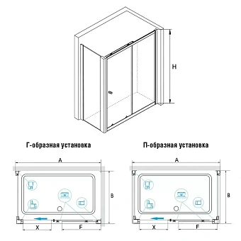 Угловое ограждение RGW Classic 04094557-011 CL-45 185х70см стекло прозрачное