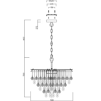 Люстра подвесная Maytoni Linn MOD091PL-05G 40Вт 5 лампочек E14