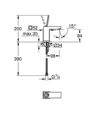 Смеситель для раковины GROHE Eurocube Joy 23656000 хром