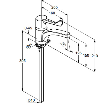 Смеситель для кухни KLUDI Medi Care 349080524 традиционный излив хром