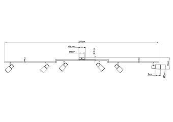 Спот Arte Lamp CAVALLETTA A4510PL-6SS 40Вт 6 лампы E14