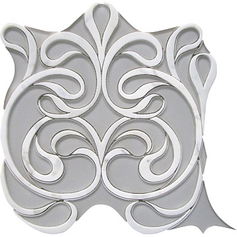 Мозаика Mir Mosaic Trellis Calacatta Waterjet белый мрамор/стекло 30х30см 0,45кв.м.