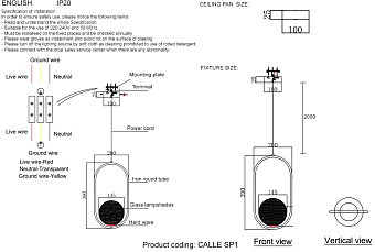 Светильник подвесной CRYSTAL LUX CALLE CALLE SP1 BRASS 9Вт E27