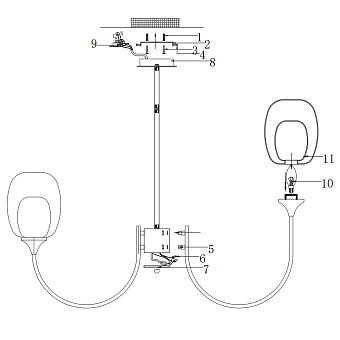 Люстра Maytoni Aura MOD016PL-08BS 60Вт 8 лампочек E14