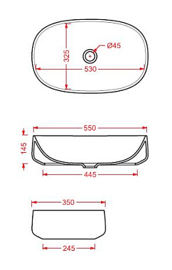 Раковина на столешницу ArtCeram COGNAC COL003 44 00 55х35см