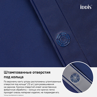 Шторка для ванной IDDIS Promo P40PV11i11 180х180см синий