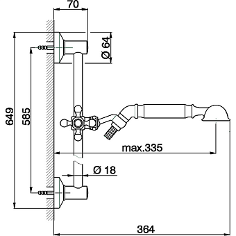 Душевой комплект Cisal Arcana Toscana TS00311227 бронза
