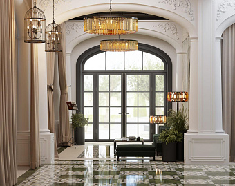 Декор KERAMA MARAZZI Риальто Нобиле ID136 белый/зелёный/чёрный 30х30см 0,54кв.м.