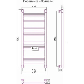 Полотенцесушитель СУНЕРЖА Богема+ прямая 00-0220-1040 хром