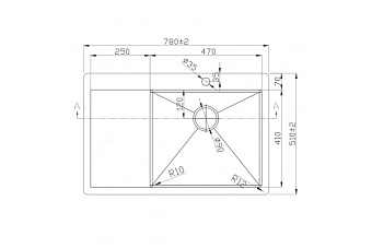 Мойка кухонная MELANA ProfLine D7851H-R 78х51см сатин