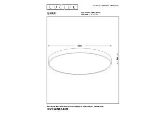 Светильник потолочный Lucide UNAR 79185/60/02 60Вт LED
