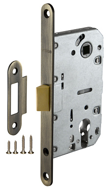 Замок межкомнатный под цилиндр FUARO PLASTIC P85C-50 AB бронза