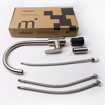Смеситель для кухни MILARDO Rora RORBNFJM05 с фильтром сатин