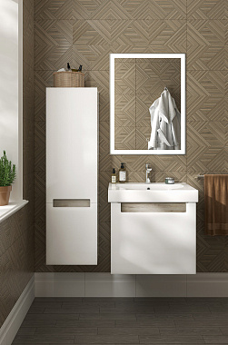 Пенал подвесной KERAMA MARAZZI Buongiorno Plus BGP.130Lh.WHT 28х36,5х126,5см белый глянцевый/дуб кантри