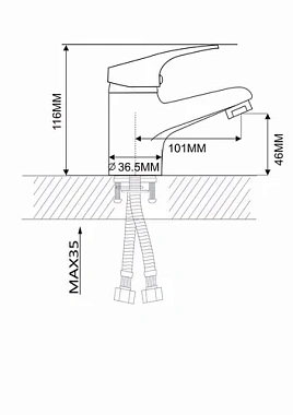 Смеситель для раковины Maxonor MN1003 хром