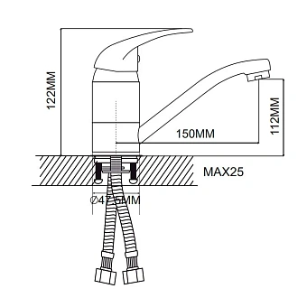 Смеситель для раковины Maxonor MN4503 хром