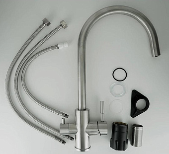 Смеситель для кухни ESKO K22 высокий излив матовый никель