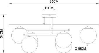 Люстра потолочная Arte Lamp ALCOR A2224PL-6BK 40Вт 6 лампочек E14