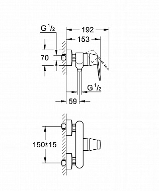 Смеситель для душа GROHE Eurosmart Cosmopolitan 32837000 хром
